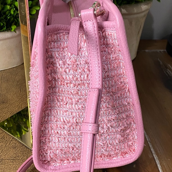 Kate Spade Pink Rowe Summer Tweed Medium Top Zip Satchel - Picture 9 of 17
